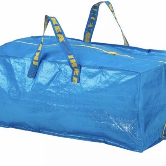 IKEA Frakta - Two (2) ZIPPERED Large Blue Storage Bag Handles/Backpack Storage - Picture 5 of 11